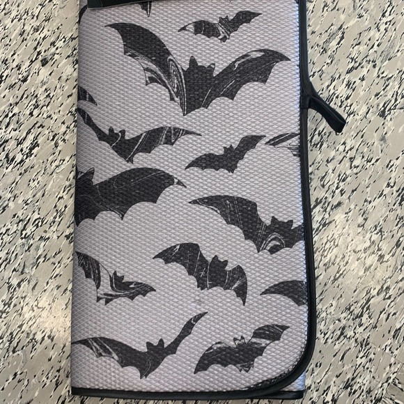Halloween Black Bats Kitchen Dish Drying Mat Spooky Gothic Gray Party Decor Fall - Picture 5 of 8